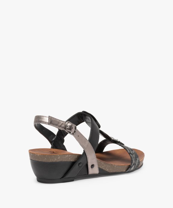 Sandales femme à talon compensé et brides strass vue4 - GEMO(URBAIN) - GEMO
