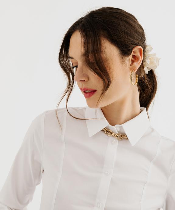 Chemise cintrée en coton stretch femme vue3 - GEMO(FEMME PAP) - GEMO