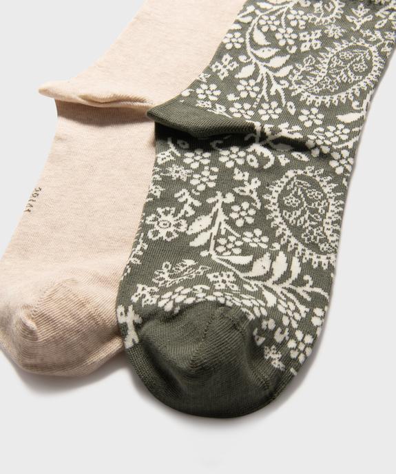 Chaussettes à motifs fleuris femme (lot de 2) vue2 - GEMO(HOMWR FEM) - GEMO