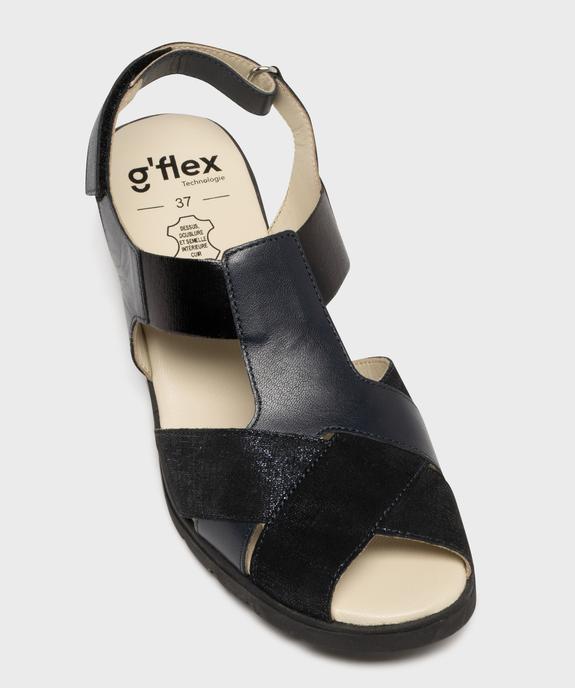 Sandales confort dessus cuir fermeture scratch femme vue5 - G'FLEX - GEMO
