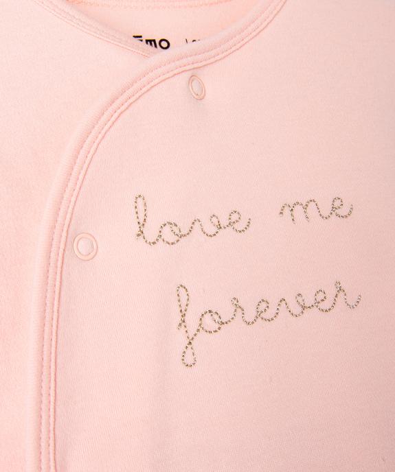 Pyjama bébé ouverture devant avec message brodé vue3 - GEMO 4G BEBE - GEMO