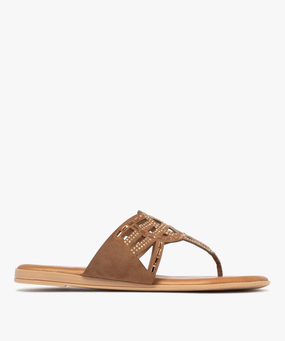 Mules femme à bride entre-doigts fantaisie avec bijoux vue1 - GEMO (CASUAL) - GEMO