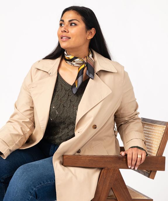 Trench court avec ceinture femme grande taille vue1 - GEMO (G TAILLE) - GEMO