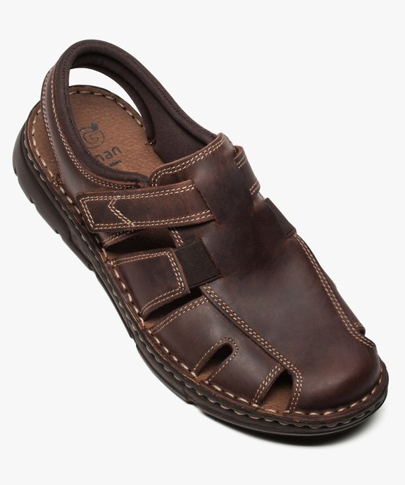 Sandales homme dessus cuir à bout fermé vue5 - GEMO (CASUAL) - GEMO
