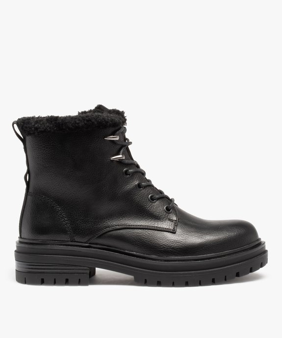 Boots femme unies style rock à semelle crantée  vue2 - GEMO (CASUAL) - GEMO