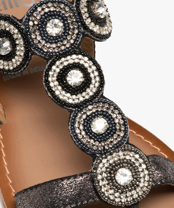 Sandales femme à talon plat et brides ornées de strass vue6 - GEMO (CASUAL) - GEMO