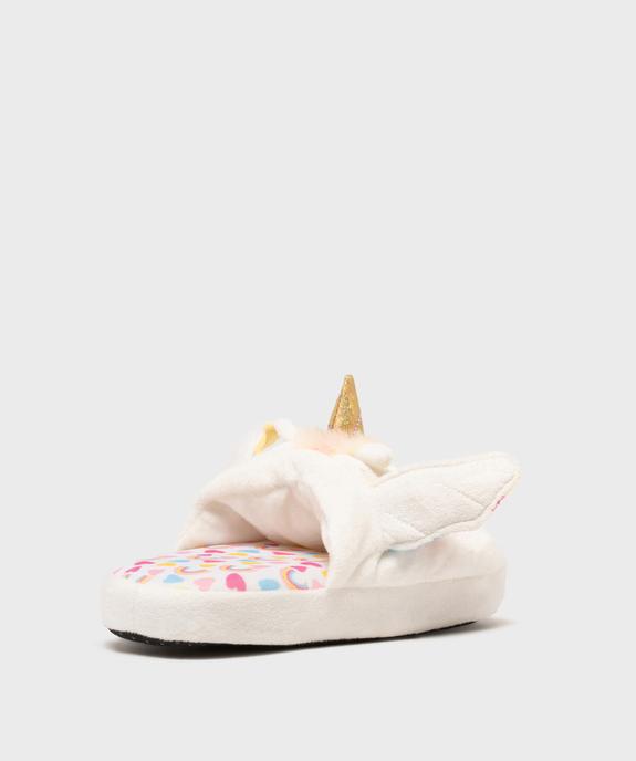 Chaussons mules motif licorne en relief fille  vue4 - GEMO (ENFANT) - GEMO