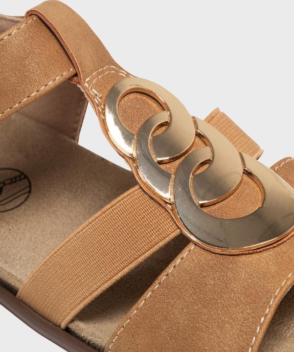 Sandales confort à talon compensé et scratch femme - G'flex vue6 - G'FLEX - GEMO