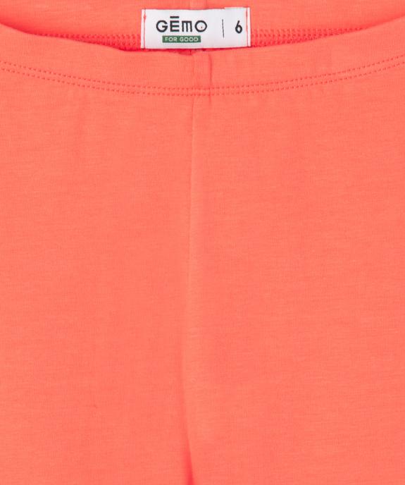 Legging court cycliste uni fille vue2 - GEMO 4G FILLE - GEMO