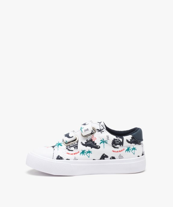 Tennis bébé garçon en toile imprimée dinosaures vue3 - GEMO 4G BEBE - GEMO