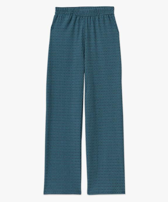 Pantalon large en maille texturée et extensible imprimé femme vue4 - GEMO(FEMME PAP) - GEMO