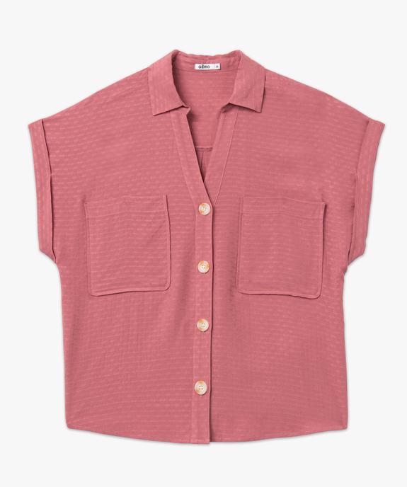 Chemise à manches courtes à motifs irisés femme vue4 - GEMO 4G FEMME - GEMO