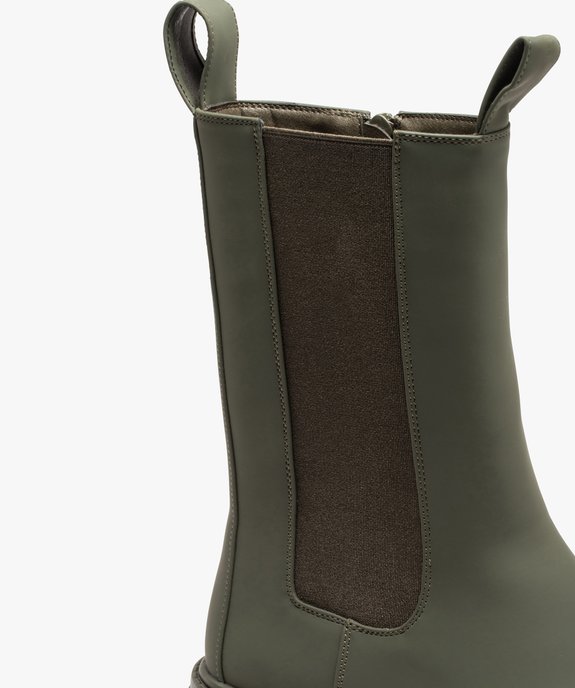 Boots femme Chelsea unies à semelle épaisse et crantée vue6 - GEMO (CASUAL) - GEMO