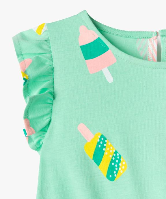 Combishort sans manches en coton imprimé fille vue2 - GEMO (ENFANT) - GEMO