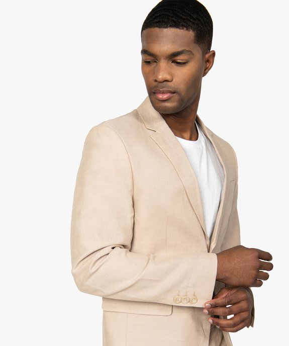 Veste de costume homme en lin majoritaire vue2 - GEMO (HOMME) - GEMO