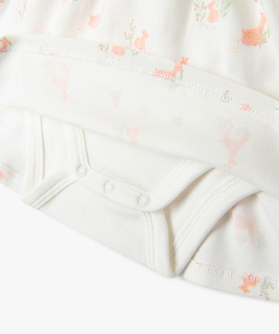 Robe manches longues en maille jersey avec body intégré bébé fille vue3 - GEMO(BB COUCHE) - GEMO