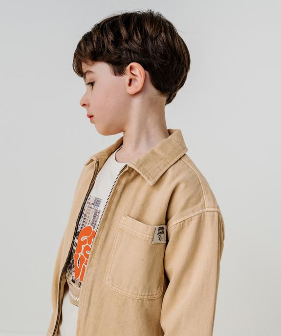 Surchemise zippée en twill de coton garçon vue1 - GEMO (ENFANT) - GEMO