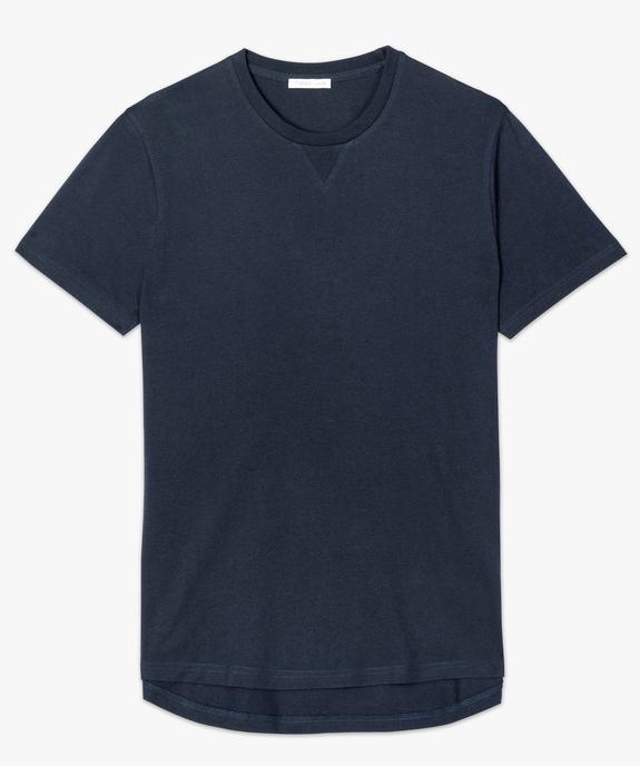Tee-shirt uni à manches courtes pour homme avec coton bio vue4 - GEMO (CASUAL) - GEMO