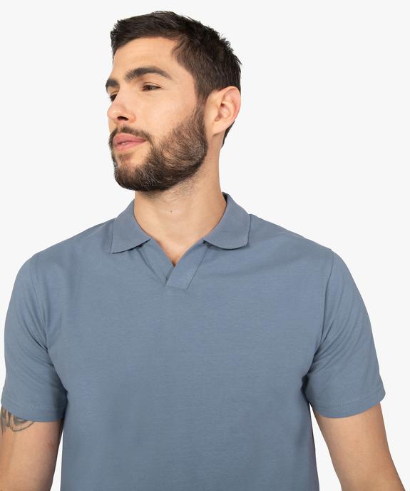 Polo homme uni sans boutons à manches courtes vue2 - GEMO (HOMME) - GEMO