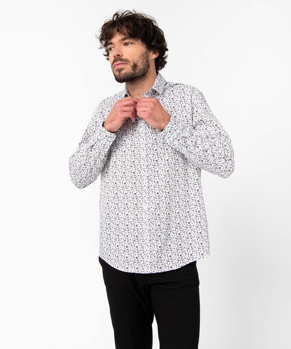 Chemise homme coupe droite à motif fleuri vue1 - GEMO (HOMME) - GEMO