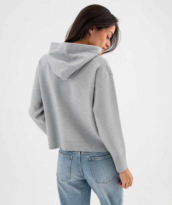 Pull large à capuche avec liens pailletés femme vue4 - GEMO(FEMME PAP) - GEMO