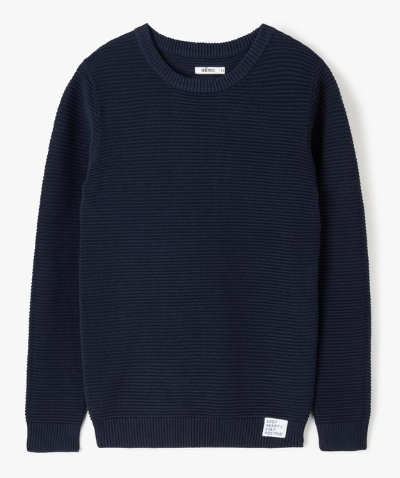 Pull garçon en maille texturée vue1 - GEMO (JUNIOR) - GEMO