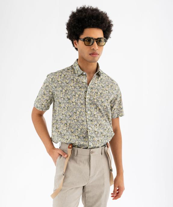 Chemise à manches courtes fleurie homme vue2 - GEMO (HOMME) - GEMO