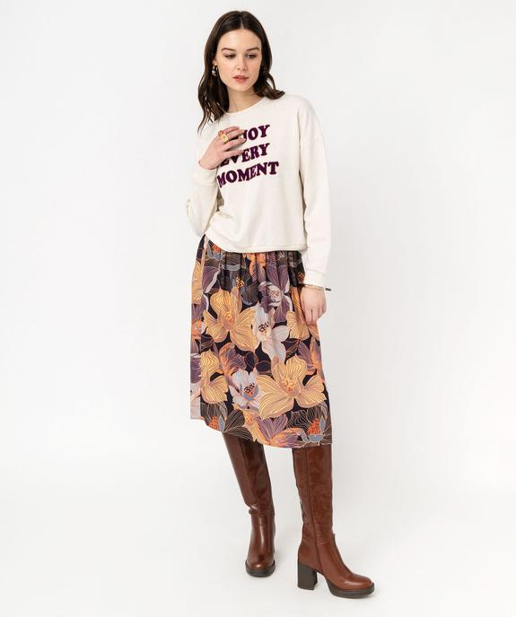 Jupe longue à motifs fleuris avec ceinture smockée femme vue5 - GEMO(FEMME PAP) - GEMO