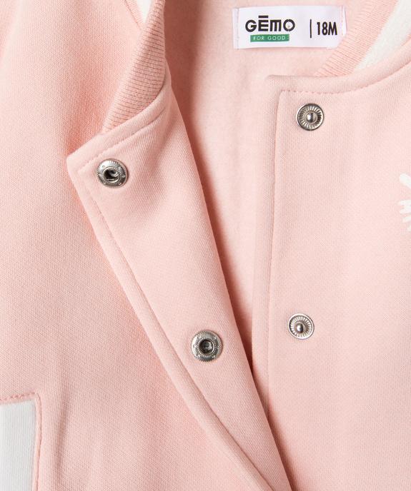 Sweat boutonné bicolore bébé fille - GEMO 4G BEBE Sweat boutonné bicolore bébé fille vue4 - GEMO 4G BEBE - GEMO