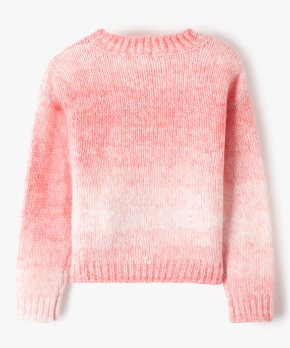 Pull fille à col rond en grosse maille vue4 - GEMO (ENFANT) - GEMO