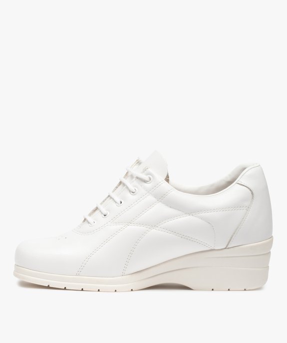Derbies femme confort dessus cuir uni vue3 - UMO - GEMO