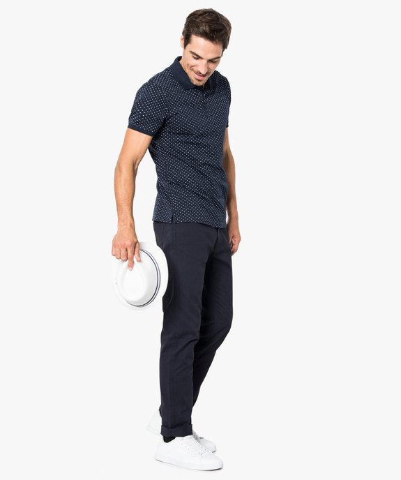 Polo homme à manches courtes avec petits motifs vue5 - GEMO (HOMME) - GEMO