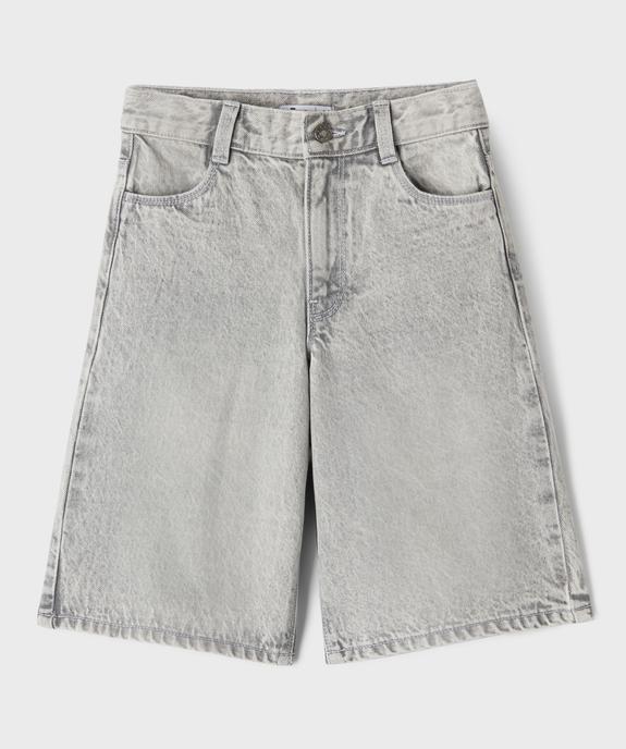 Bermuda ample en jean délavé fille vue3 - GEMO (ENFANT) - GEMO