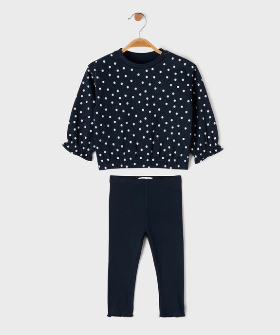 Ensemble 2 pièces sweat + legging bébé fille vue1 - GEMO(BEBE DEBT) - GEMO