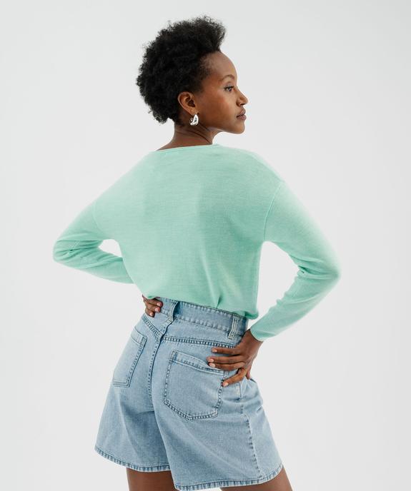 Pull en maille fine à effet plastron femme  vue3 - GEMO(FEMME PAP) - GEMO