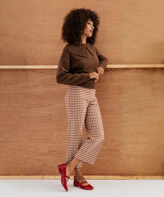 Pull à grand col fantaisie ajouré femme vue4 - GEMO(FEMME PAP) - GEMO