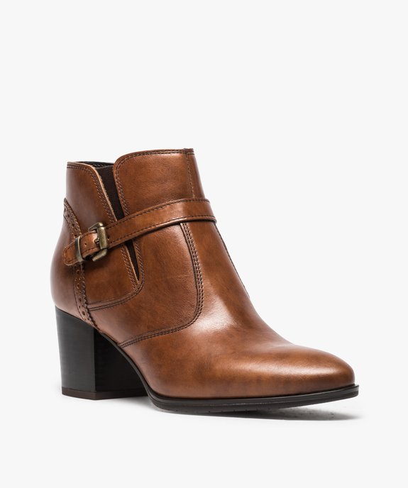 Boots pour femme avec bride et boucle métallique sur le côté vue2 - GEMO(URBAIN) - GEMO
