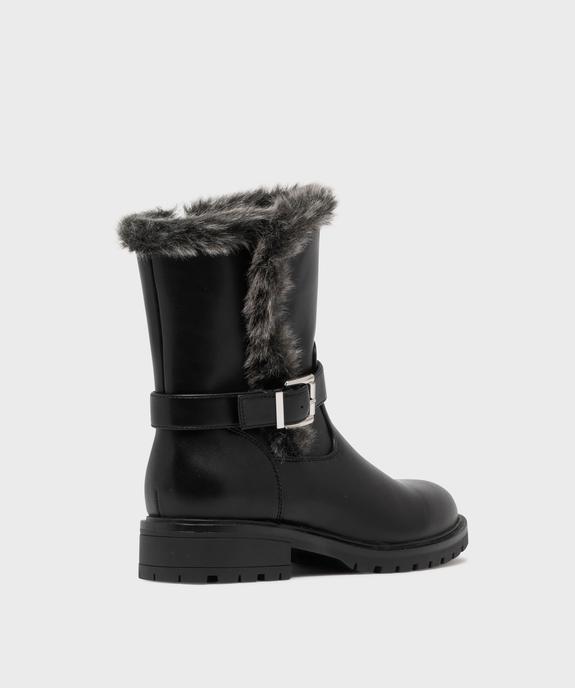 Boots motardes à ourlet fourrure imitation femme - VALENTINA BALDA Boots motardes à ourlet fourrure imitation femme vue5 - VALENTINA BALDA - GEMO