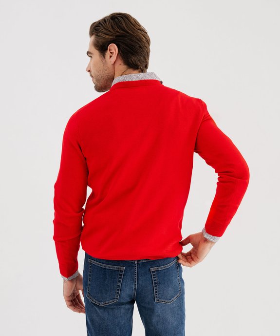 Pull à col rond en coton homme vue4 - GEMO (HOMME) - GEMO