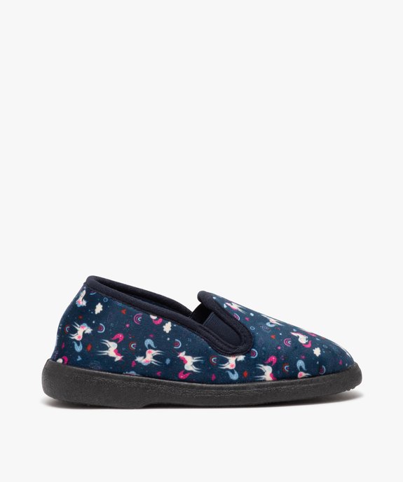 Chaussons fille en velours à motif licorne vue1 - GEMO 4G FILLE - GEMO
