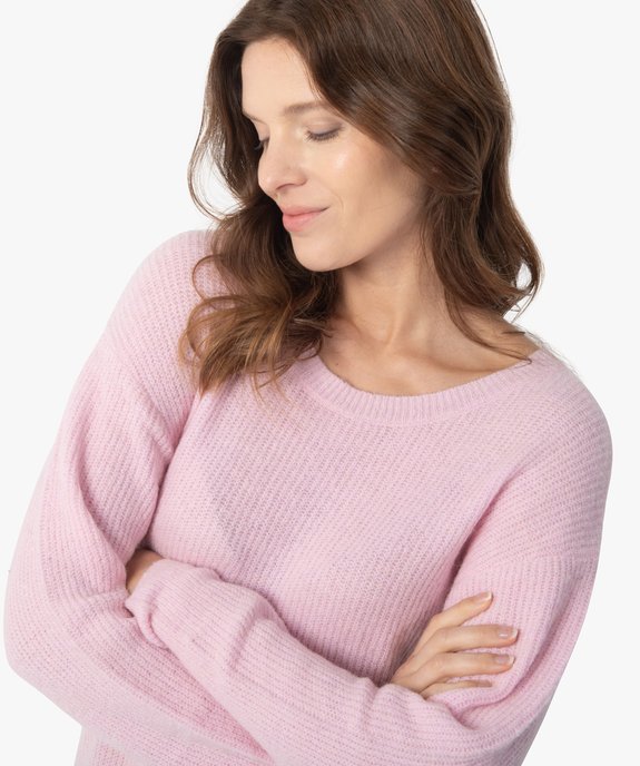 Robe pull femme en maille avec col rond vue2 - GEMO(FEMME PAP) - GEMO