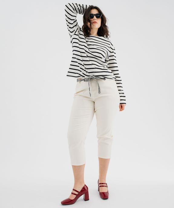 Tee-shirt manches longues à rayures femme grande taille vue4 - GEMO 4G GT - GEMO