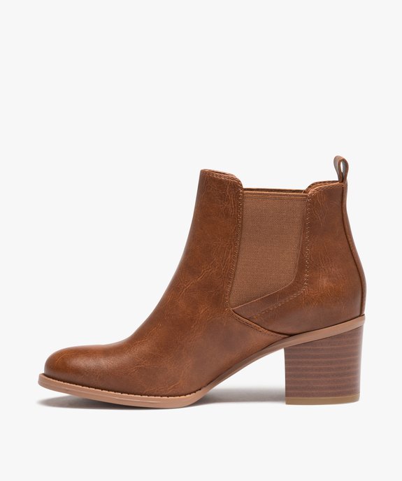 Boots femme unies à talon moyen style Chelsea vue4 - VALENTINA BALDA - GEMO