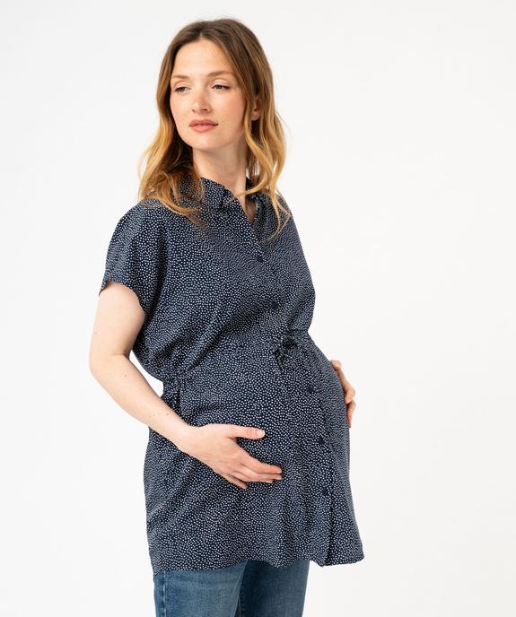 Blouse à manches courtes avec ceinture spéciale maternité vue1 - GEMO 4G MATERN - GEMO