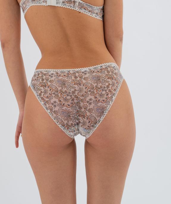Culotte en voile semi-transparent et dentelle femme vue2 - GEMO(HOMWR FEM) - GEMO