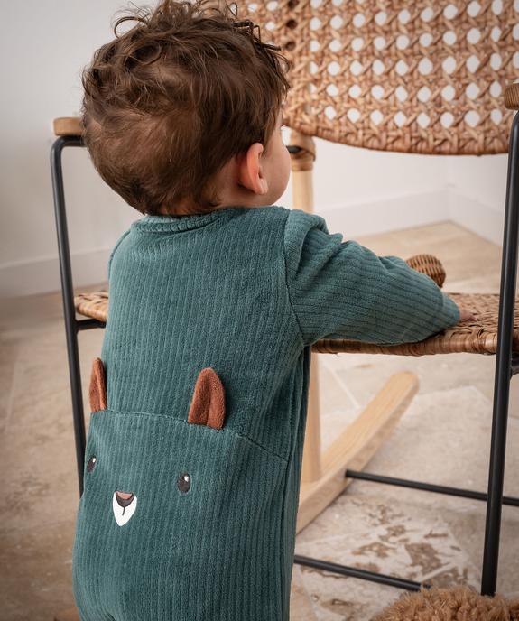 Pyjama dors-bien en velours côtes plates bébé vue2 - GEMO 4G BEBE - GEMO