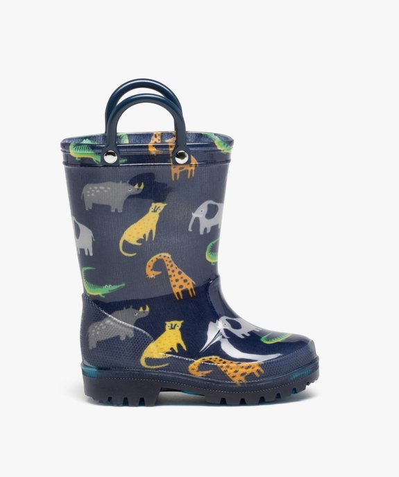 Bottes de pluie bébé avec anses imprimées animaux vue1 - GEMO (ENFANT) - GEMO