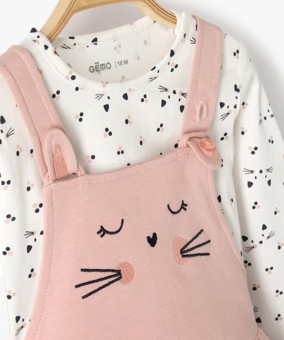 Ensemble bébé fille 2 pièces : robe + tee-shirt motif chat vue2 - GEMO(BEBE DEBT) - GEMO