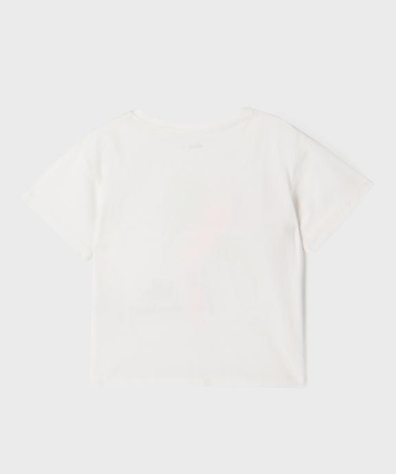 Tee-shirt manches courtes oversize avec motif fluo fille vue3 - GEMO (ENFANT) - GEMO