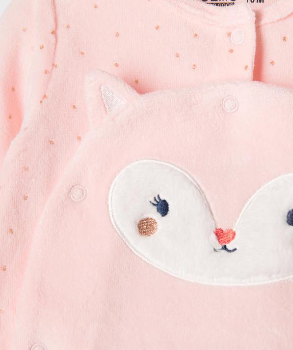 Pyjama en velours ouverture devant motif animal et pois dorés bébé vue6 - GEMO 4G BEBE - GEMO